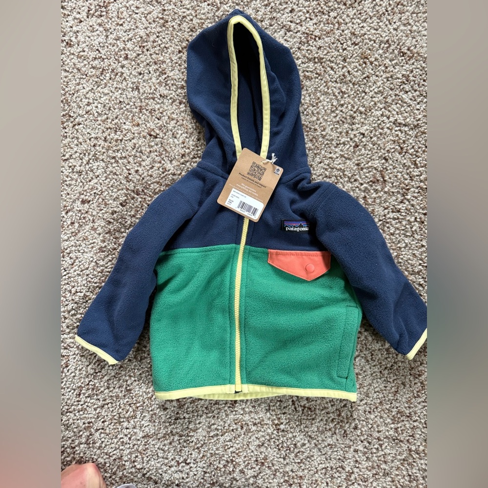 Patagonia Kids' Colorblock Fleece Jacket micro d snap